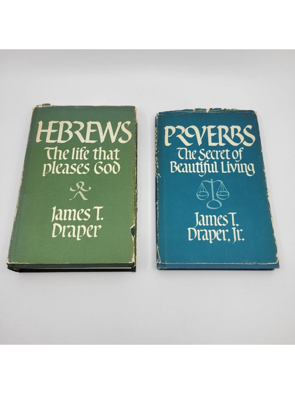 PROVERBS & HEBREWS Book Lot by James T. Draper Jr. (1970s) Hardcover Dustjacket
